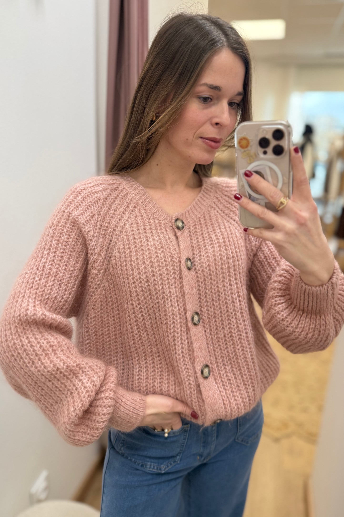 Gilet Victor rose chiné