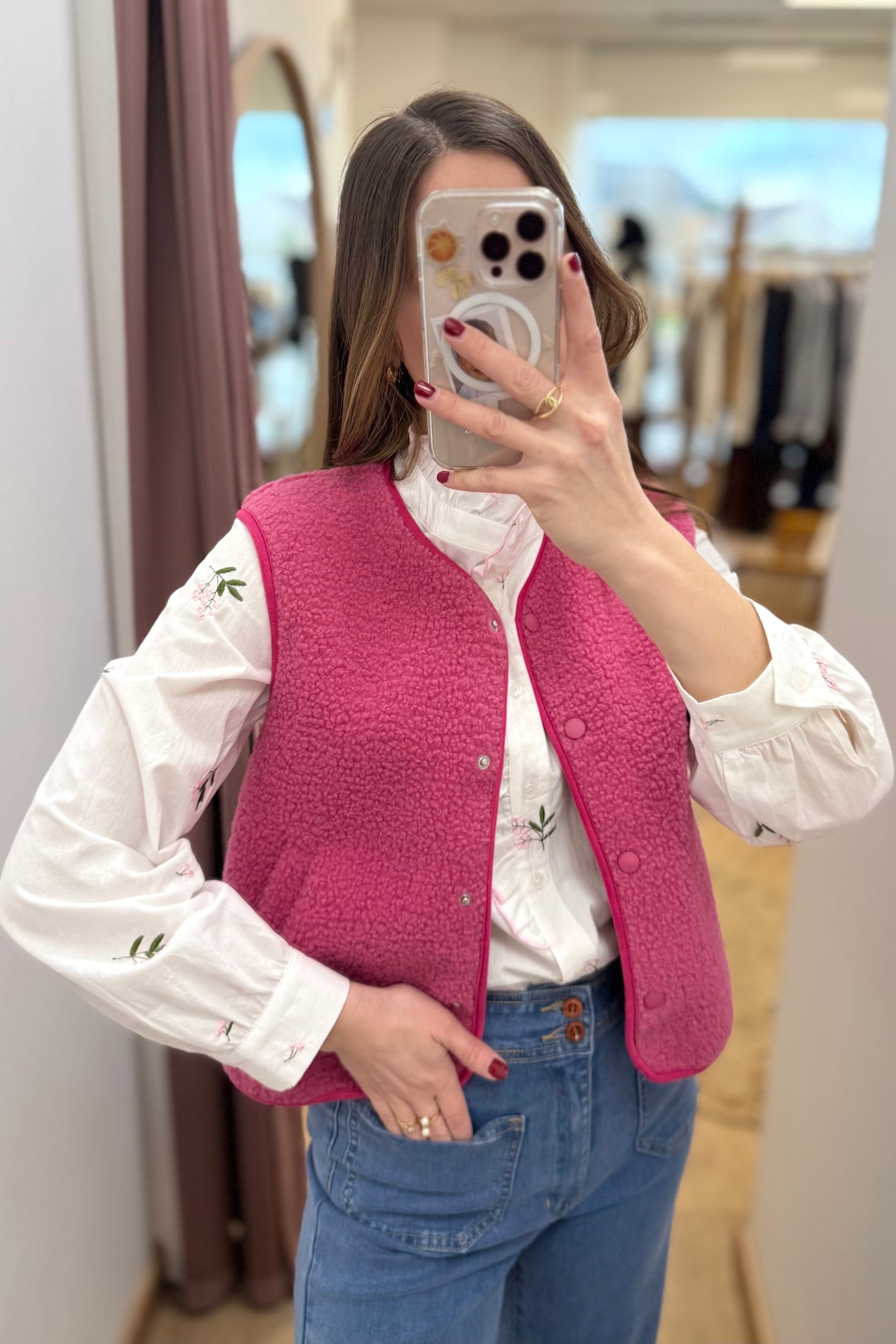 Gilet Corentin rose fuchsia