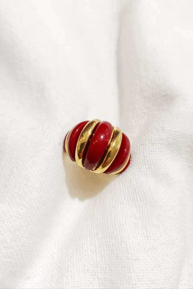 Bague large bordeaux