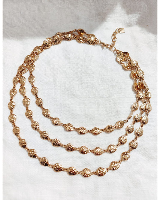 Collier multi rangs doré